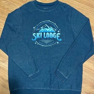 Disney Inspired Pixie Lee & Co Frozen Ski Lodge Corded Crew Pullover Size Large